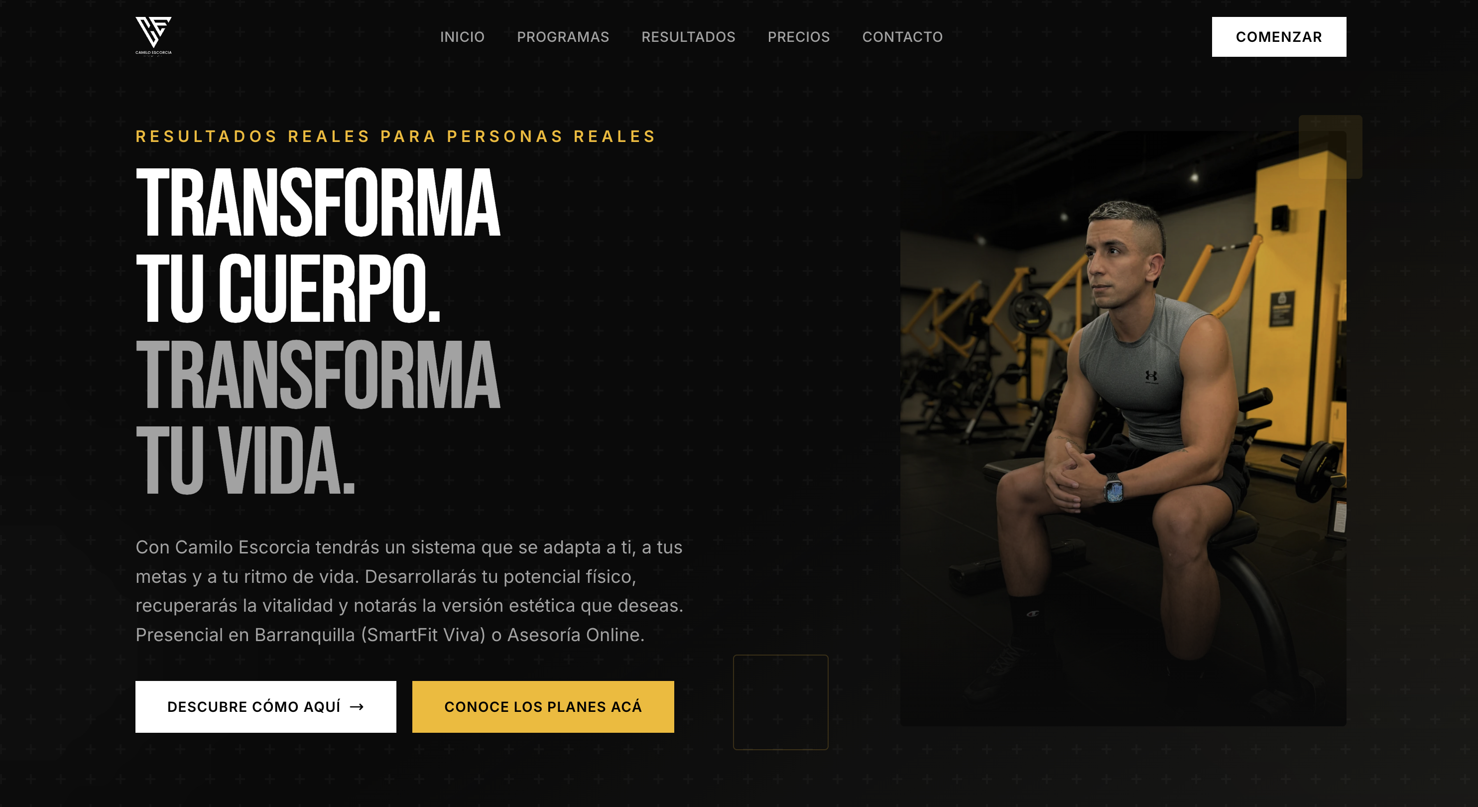 Vista del proyecto Camilo Coach