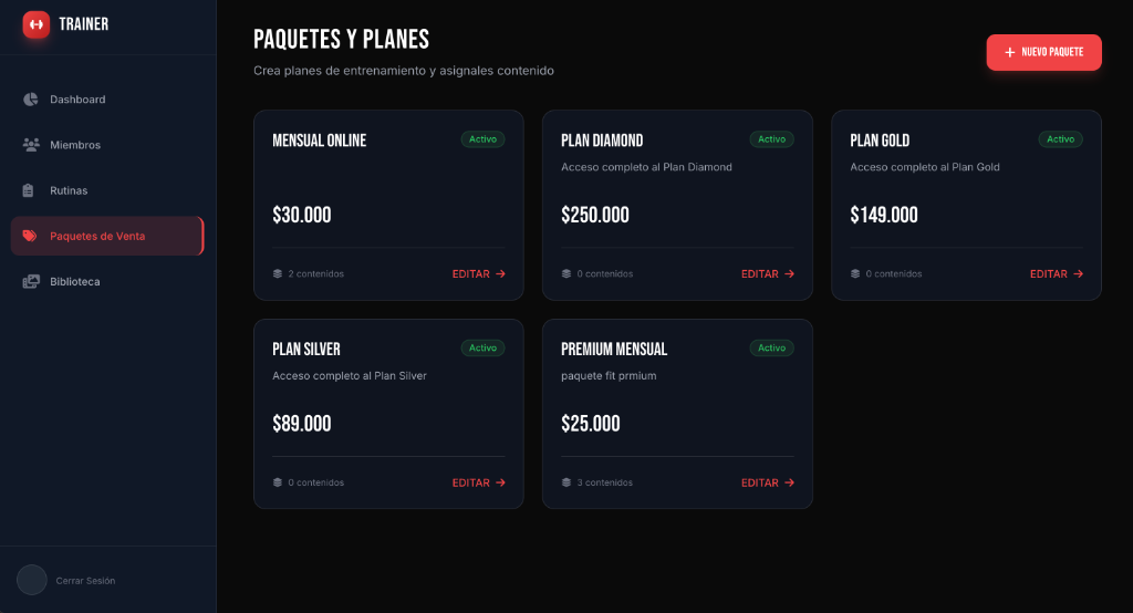 Paquetes y precios de FitFlow